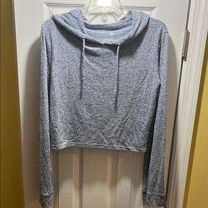 Gray Cropped Hoodie by Sonoma - small
